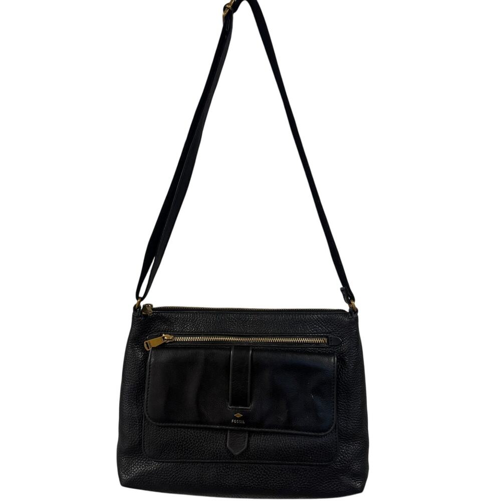 fossil black‎ crossbody bag
